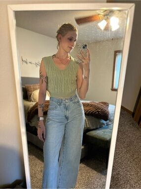 SHEIN Light Green Knit Sweater Vest